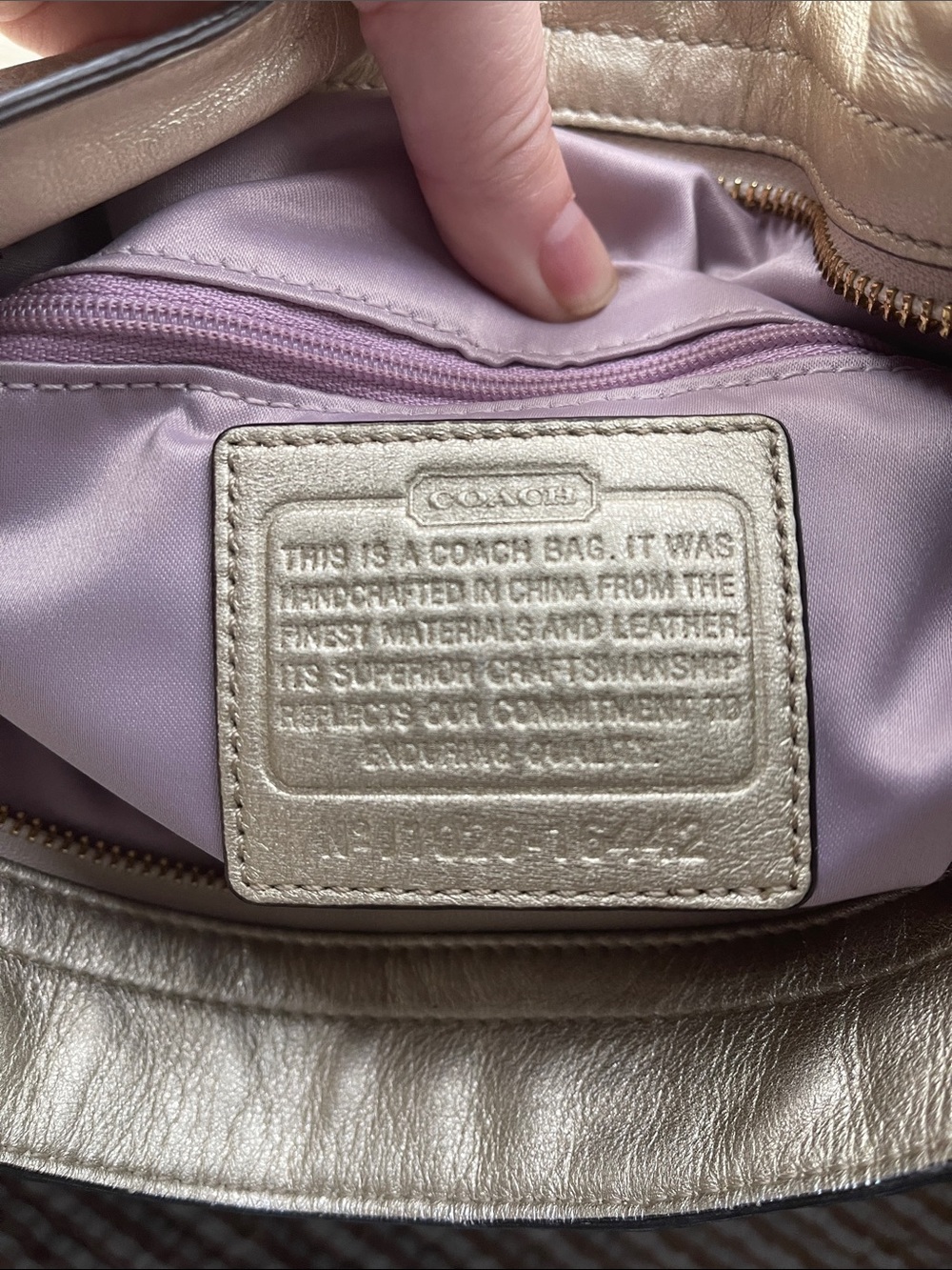 Coach Collette Metallic Gold Leather Hobo Bag - Picture 7 of 10
